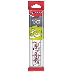 MAPED: Study Unbreakable onbreekbare, plastic liniaal, 15 cm