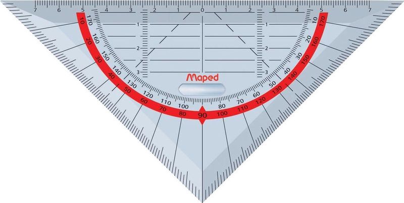 Geometrie-Dreieck Technic Kunststoff 16cm mit Griffring transparent