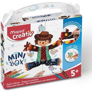 Maped Creativ - Mini-box voor handactiviteiten voor kinderen – krabkaartenset voor kinderen, marionet, panty, om te versieren en te monteren, kraskaart, knutselwerk voor kinderen vanaf 5 jaar