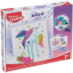 Hobbyset maped creativ aquaart eenhoorn 14delig