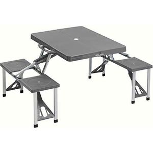 Cao Camping Picknick-koffertafel, blauw (grijs), 85 x 65 x 67 cm