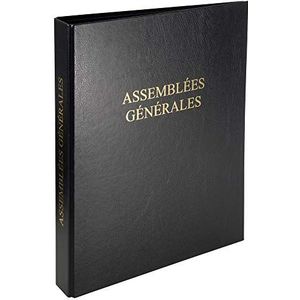 Exacompta - Ref. 46210E - 1 zwarte economische juridische binder ALGEMENE - 4 ringen, plastic omslag - Afmetingen 32 x 26cm - Geleverd met 100 genummerde blanco vellen