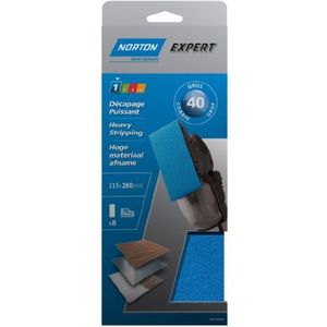 Norton Set van 8 niet-geperforeerde glijders expert 115 x 280 korrel 40