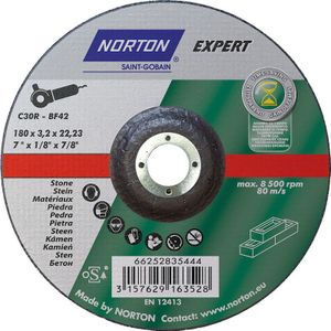 Norton Expert doorslijpschijf steen 180x3,2x22,23mm