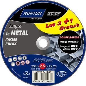 Norton doorslijpschijven voor metaal, 230 x 2,5 x 22,2 mm, 3 stuks
