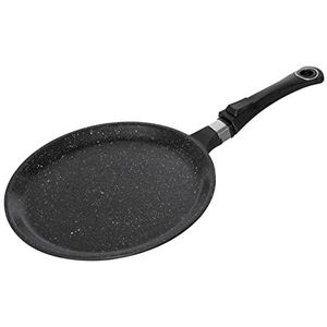 Pradel Excellence - Pannenkoekenpan van gegoten aluminium, anti-aanbaklaag ""steenachtig"", afneembare handgreep - geschikt voor alle warmtebronnen, inclusief inductie, oven en vaatwasser - ø 28 cm -