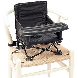 Bambisol 'Chaizounette' stoelverhoger voor kinderen, uitbreidbaar vanaf 6 maanden, transporttas, campingstoel voor kinderen, zwart/grijs