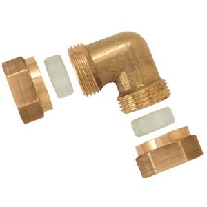 Boutté 3118189 hoekstuk, messing, afdichtring van Delrin, buisdiameter 14 mm