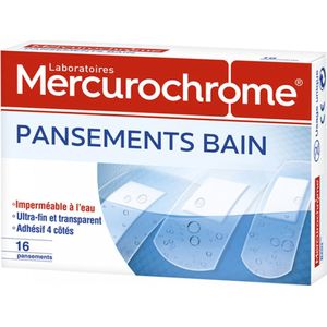 Mercurochrome Waterdichte badpleisters, 16 stuks