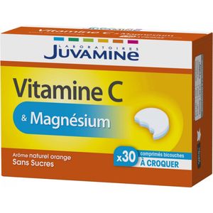 Juvamine Vitamine C en Magnesium 30 Dubbele Tabletten