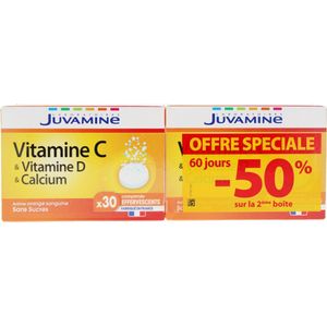 Juvamine Vitamine C Vitamine D Calcium Set van 2 x 30 Bruistabletten