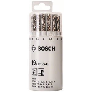 Bosch Accessoires 19-delige metaalborenset HSS-G in ronde kunststof doos, DIN 338, 135° 110 mm 19st - 2607018361