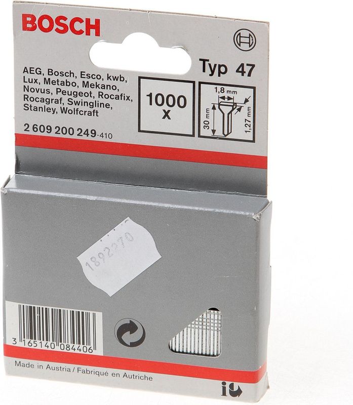 Bosch - Accessoires Nagel - 1,8 x 1,27 x 30 mm - 1000st