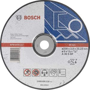 Bosch - Doorslijpschijf gebogen Expert for Metal A 30 S BF, 230 mm, 22,23 mm, 3,0 mm