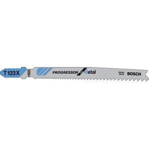 Bosch Professional 3x decoupeerzaagblad T 123 XF Progressor for Metal (voor Stalen platen, accessoires Decoupeerzaag)