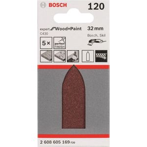 Bosch - C430 Expert voor Hout en Verf - Schuurblad - Rood - Korrelgrootte 120