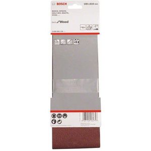 Bosch 3x PRO Paint on Wood and Hardwood X440 schuurband voor schuurmachines (voor Verf op hout, Hardhout, 100 x 610 mm, Korrel 60, 80, 100, Professional Accessoires Bandschuurmachine)