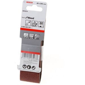 Bosch SLIBEBÅND 40X303MM K80 - Schuurband - 3 Stuks - Aluminium Oxide