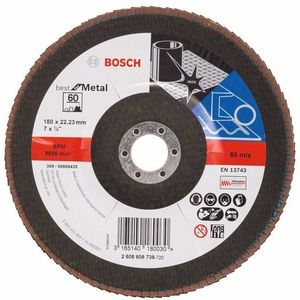 Bosch Accessoires 1 Lamellenschijf 180 X571, Best for Metal haaks, K60 - 2608606738