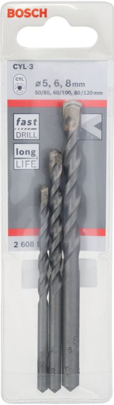 Bosch Betonbohrer-Set CYL-3 Silver Percussion 3tlg. 5 - 8 mm - 2608597709
