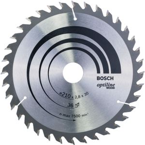Bosch Professional 1 x cirkelzaagblad Optiline Wood (zaagblad voor hout, Ø 210 x 30 x 2,8 mm, 36 tanden, accessoires cirkelzaag)