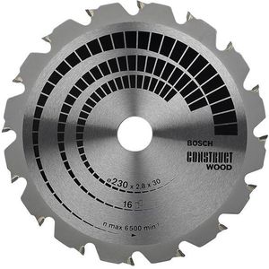 Bosch Accessoires Cirkelzaagblad Construct Wood 230 x 30 x 2,8 mm, 16 1st - 2608640635
