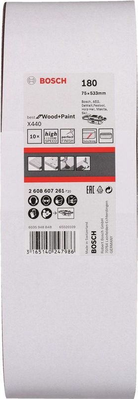Bosch - C470 Schuurband - 75X533Mm - Korrel 180 - 10 Stuks