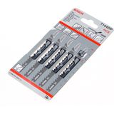 Bosch Accessories - 5 x decoupeerzaagbladen T 144 DP Precision for Wood (voor zacht hout, recht gesneden, accessoires decoupeerzaag)