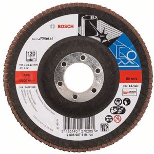 Bosch Professional DIY slijpschijf (voor haakse slijper, verschillende materialen, gewelfde uitvoering, Ø 115 mm) Korrelgrootte 120 1Fächersschleifs.B.f.M.115mm