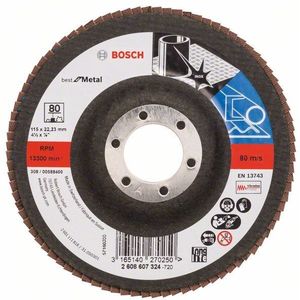 Bosch Professional K80 Waaierschijven voor haakse slijper, rechte uitvoering, Ø 115 mm