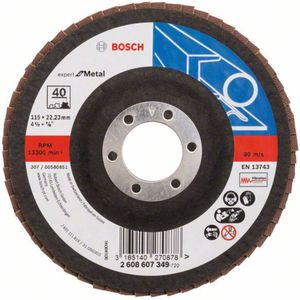 Bosch Accessories Lamellenplaat X551, 40 maten, 5 tot 15 ° hoek, 13300 omw/min, houder van glasvezel, 115 mm