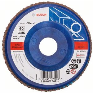 Bosch Professional DIY Waaierschijven voor haakse slijper, verschillende materialen, recht Ø 115 mm, korrel 60