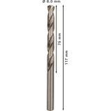 Bosch - Metaalboren HSS-G, Standard 8 x 75 x 117 mm