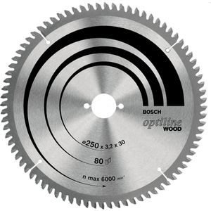 Bosch 1x PRO Wood cirkelzaagblad voor gesnoerde verstekzagen (voor Zachthout, Hardhout, Ø mm, Professional Accessoires Kap- en verstekcirkelzaag)