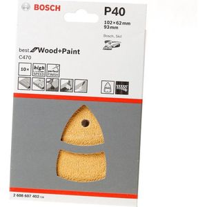 Bosch - 10-delige schuurbladset 102 x 62, 93 mm, 40