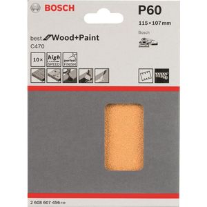 Bosch schuurpapier voor schuurmachine korrel 60 - klithechting - 10 stuks