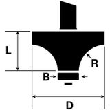 Bosch Accessories 2608628341 Afrondfrees Hardmetaal Lengte 53 mm Schachtdiameter 8 mm