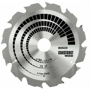 Kreissägeblatt 190x20/16 12FWF construct SB2,6