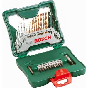 Bosch X-Line Boorset - 30-delig - Titanium Plus Serie - Voor Hou - Metaal en Steen