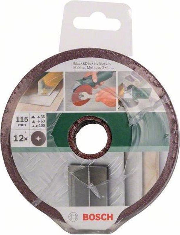Bosch - Fiberschijvenset - 12-delig - Ø115mm - Ongeperf - Span