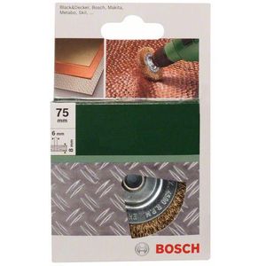 Bosch 2609256529 DIY schijfborstel gedraaid draad, messing, ø 75 mm, 6 mm, (1)