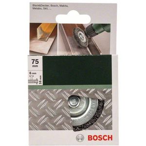 Bosch Accessories 2609256530 Schijfborstels voor boormachines - geribbelde draad, 75 mm Schacht-Ø 6 mm 1 stuk(s)