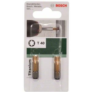 Bosch 2609255946 DIY bits T40 25 mm, 1/4 inch zeskantschacht DIN 3126-C6.3, titanium (2)
