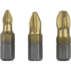 Bosch Accessories 2609255968 DIY schroefbitset 3-delig 25 mm, titanium Pz 1 (× 1), Pz 2 (× 1), Pz 3 (× 1)