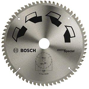 Bosch 1x Cirkelzaagblad Special (zaagblad voor Hout, Non-Ferrometalen, Kunststoffen, Ø 235 x 2.5/1.8 x 30/25 mm, 64 Tanden, FT, met 1x Reduceerring 25 mm, Accessoires Cirkelzagen)