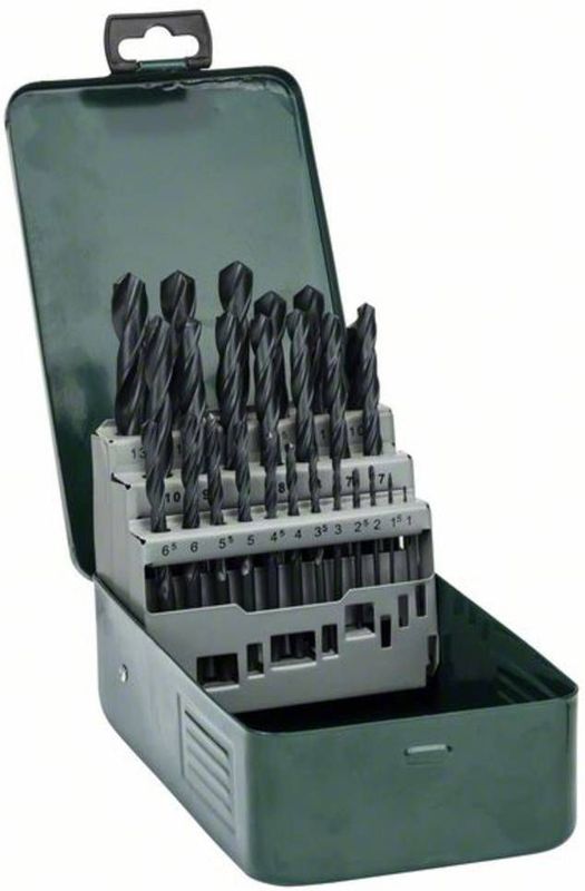 Bosch 2607019446 HSS-R Boorset, 25 stuks, zwart