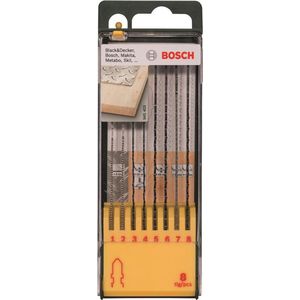 Bosch DIY 8-delig Decoupeerzaagbladcassette voor zagen in hout, metaal en kunststof
