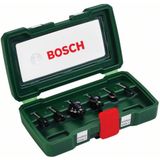 Bosch 6-delige hardmetalen frezenset (voor hout, schacht-Ø 1/4"", accessoire bovenfrees)