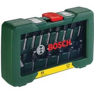 Bosch - Houtfrezen - 15-delig - Schacht 8 mm - Geschikt voor alle merken
