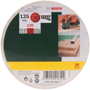 Bosch 25-delige schuurbladenset voor excenterschuurmachines 125 mm - korrel 120